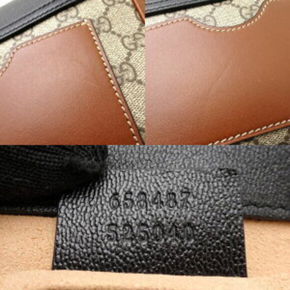 Gucci Shoulder Bag Padlock GG Supreme Canvas Calfskin Beige Black Brown - Picture 4 of 10